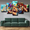 five panel wall art canvas prints LOL Miss Fortune wall picture-1200 (2)