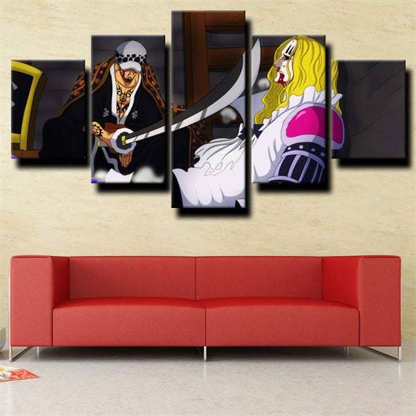 five panel wall art canvas prints One Piece Basil Hawkins wall picture-1200 (2)