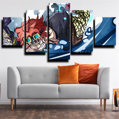 five panel wall art canvas prints One Piece Eustass Kid wall picture-1200 (1)