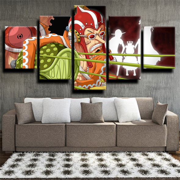 five panel wall art canvas prints One Piece Usopp live room decor-1200 (2)