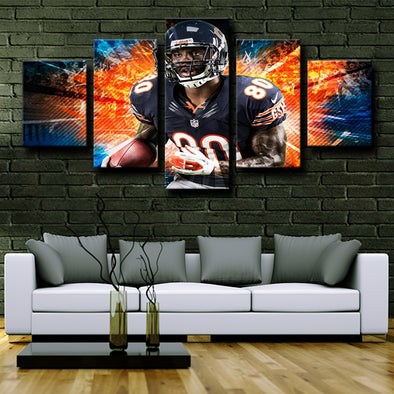five panel wall art  framed prints Chicago Bears Bennett live room decor-1218 (1)