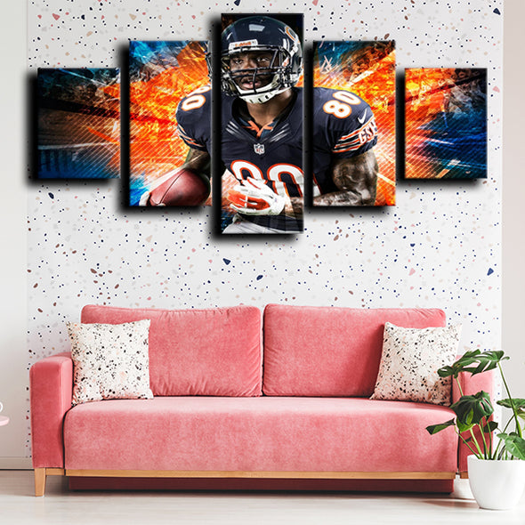 five panel wall art  framed prints Chicago Bears Bennett live room decor-1218 (2)