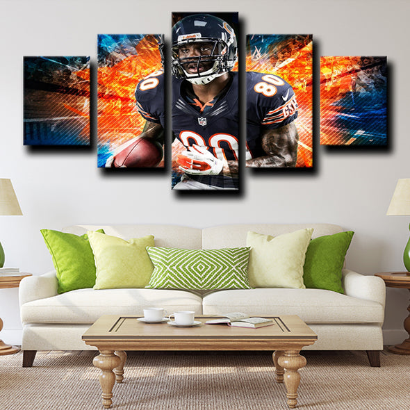 five panel wall art  framed prints Chicago Bears Bennett live room decor-1218 (3)