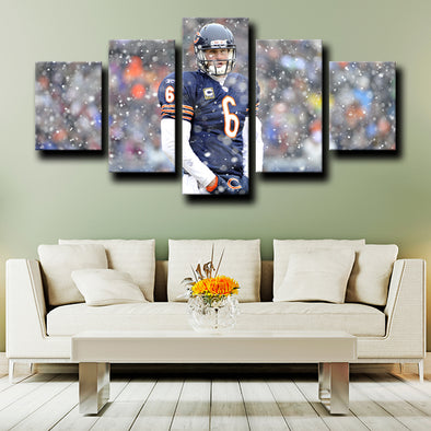 five panel wall art  framed prints Chicago Bears Cutler live room decor-1226 (1)