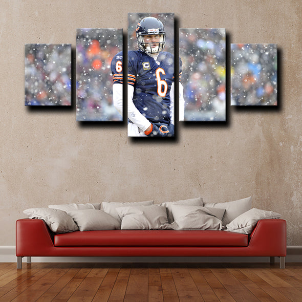 five panel wall art  framed prints Chicago Bears Cutler live room decor-1226 (4)