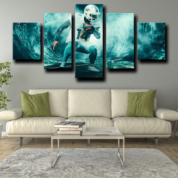 five panel wall art framed prints Miami Dolphins Landry decor picture-1228 (3)