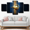 five panel wall art  framed prints Rams Logo Gold room decor-1231 (4)