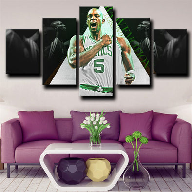 five panel wall art prints Boston Celtics Kevin Garnett decor picture-1235 (1)