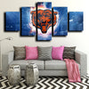 five piece canvas art framed prints Chicago Bears logo wall picture-1207 (2)