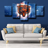 five piece canvas art framed prints Chicago Bears logo wall picture-1207 (4)