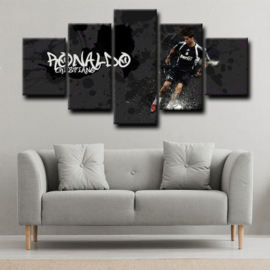  five piece canvas art framed prints Cristiano Ronaldo wall picture1221 (1)