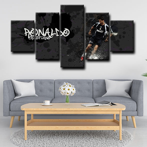  five piece canvas art framed prints Cristiano Ronaldo wall picture1221 (2)