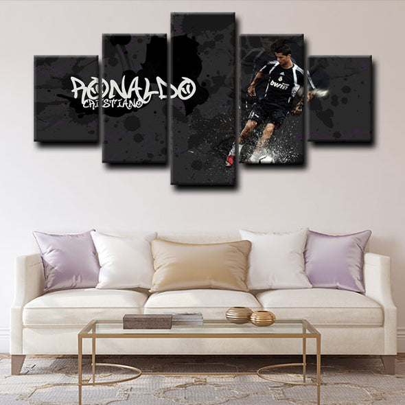  five piece canvas art framed prints Cristiano Ronaldo wall picture1221 (4)