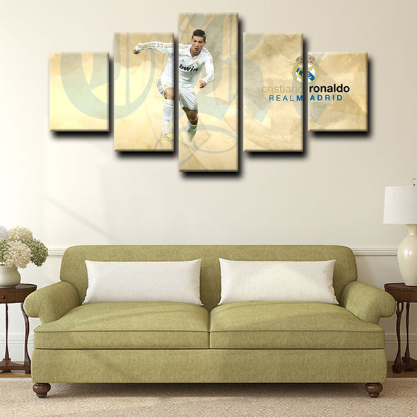 five piece canvas art framed prints Cristiano Ronaldo wall picture1222 (3)