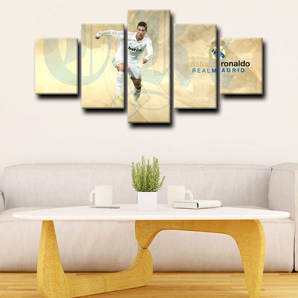 five piece canvas art framed prints Cristiano Ronaldo wall picture1222 (4)