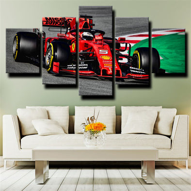five piece canvas art framed prints Formula 1 Car Ferrari wall picture-1200 (1)
