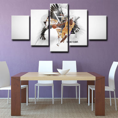 five piece canvas art framed prints Kobe Bryant wall picture1220 (1)