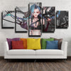 five piece canvas art framed prints LOL Jinx live room decor picture-1200 (3)