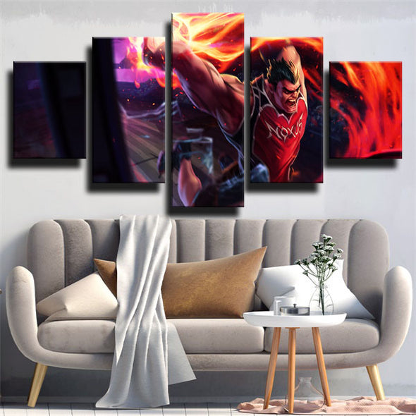 five piece canvas art framed prints League Legends Darius wall picture-1200（2）