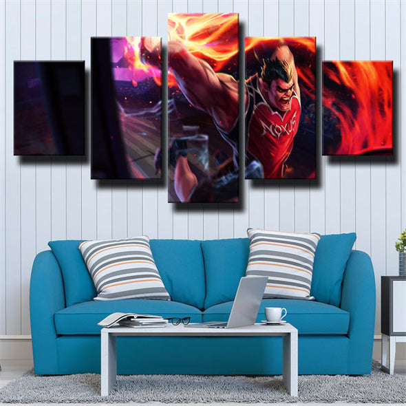 five piece canvas art framed prints League Legends Darius wall picture-1200（3）