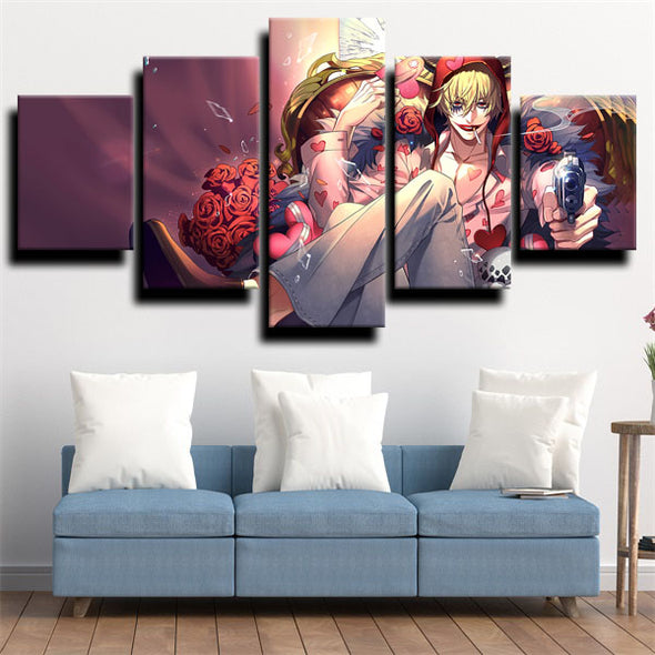 five piece canvas art framed prints One Piece Corazon wall picture-1200 (1)