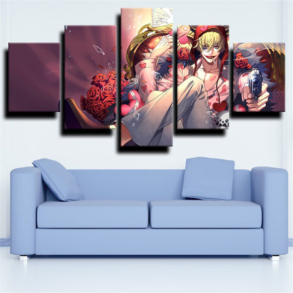 five piece canvas art framed prints One Piece Corazon wall picture-1200 (2)