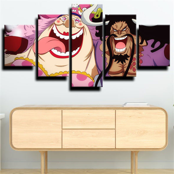 five piece canvas art framed prints One Piece Kaido live room decor-1200 (1)