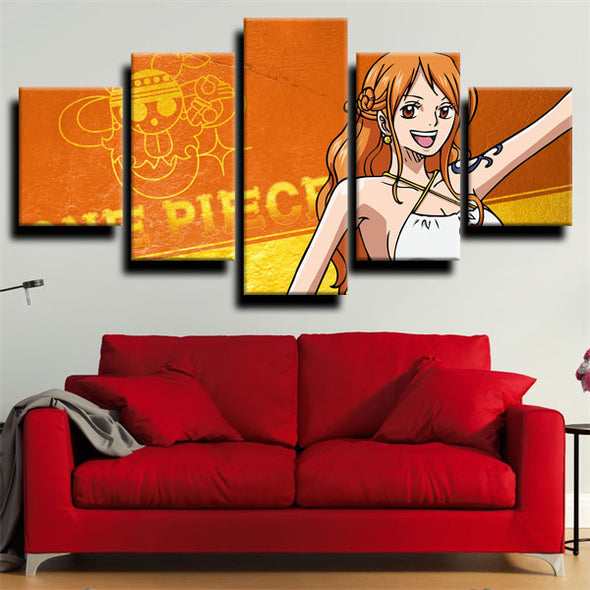 five piece canvas art framed prints One Piece Nami live room decor-1200 (3)