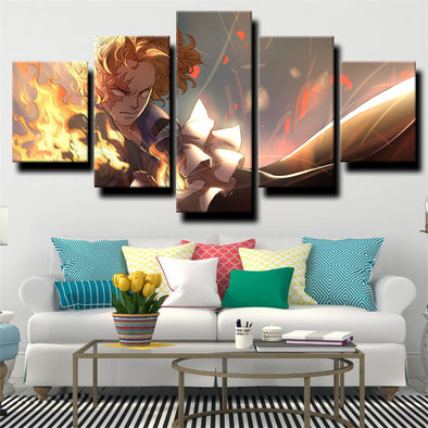 five piece canvas art framed prints One Piece Sabo wall picture-1200 (1)