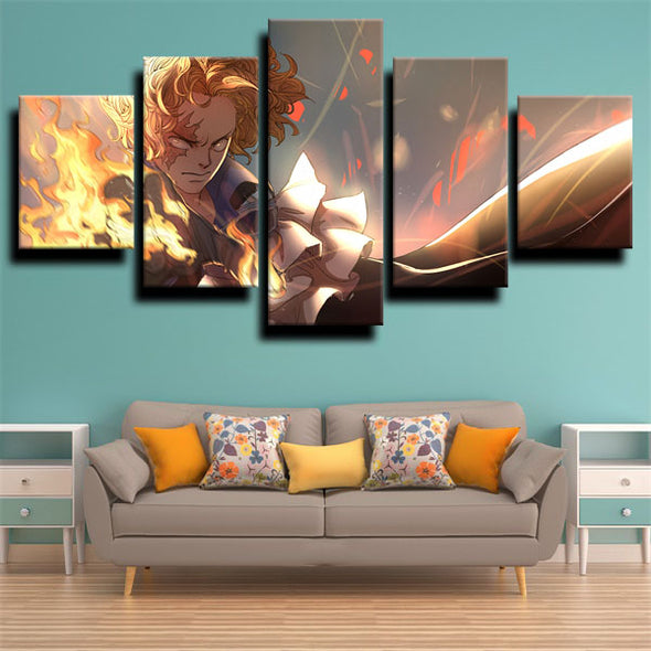 five piece canvas art framed prints One Piece Sabo wall picture-1200 (2)