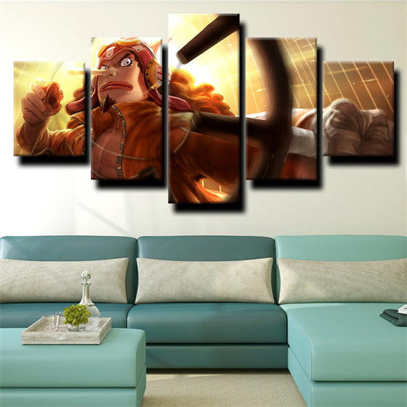 five piece canvas art framed prints One Piece Usopp wall picture-1200 (3)