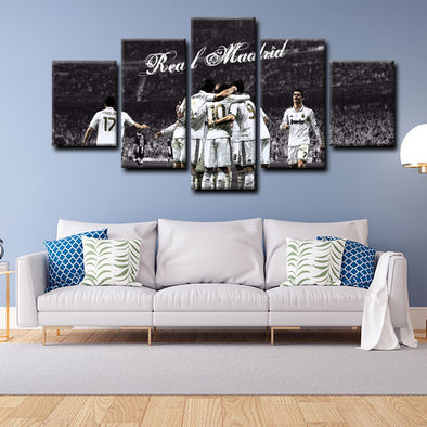  five piece canvas art framed prints Real Madrid CF wall picture1200 (1)