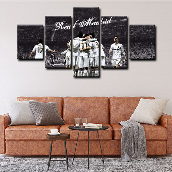  five piece canvas art framed prints Real Madrid CF wall picture1200 (2)