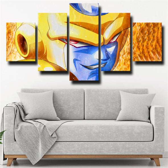 five piece canvas art framed prints dragon ball Freeza wall picture-1936 (2)