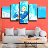 five piece canvas art framed prints dragon ball Vegeta blue wall picture-2028 (2)
