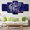 five piece canvas art prints Blue Jackets Logo decor picture-1203 (3)