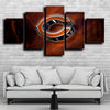 five piece canvas art prints Chicago Bears logo crest decor picture-1219 (2)