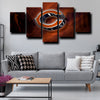 five piece canvas art prints Chicago Bears logo crest decor picture-1219 (3)