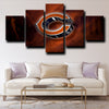 five piece canvas art prints Chicago Bears logo crest decor picture-1219 (4)