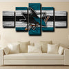 five piece canvas art prints San Jose Sharks Logo home decor-1210 (2)