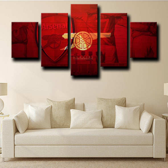 five piece canvas wall art prints Arsenal Logo Red decor picture-1205 (3)