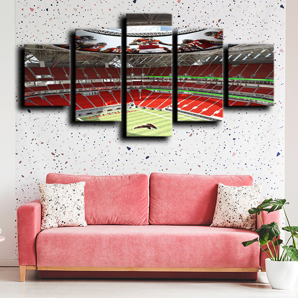 five piece canvas wall art prints Atlanta Falcons Mercedes-Benz Stadium live room decor (2)