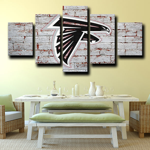 five piece canvas wall art prints Atlanta Falcons logo crest home decor-1224 (2)