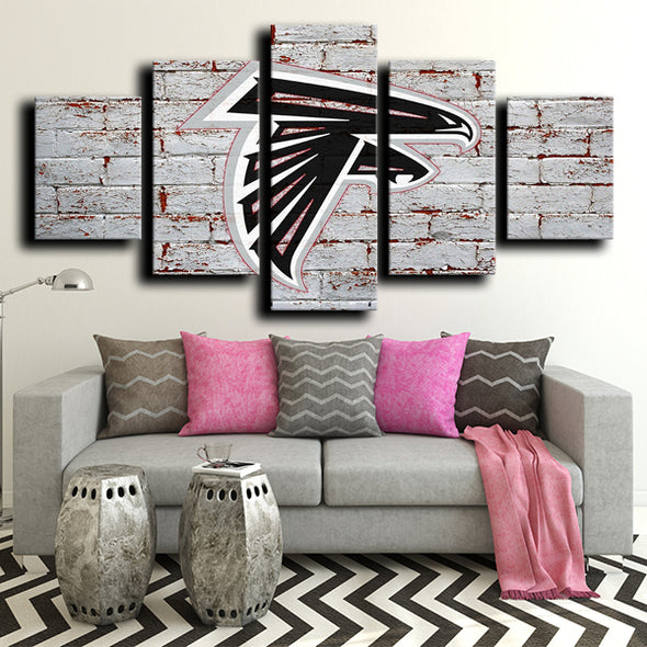five piece canvas wall art prints Atlanta Falcons logo crest home decor-1224 (4)