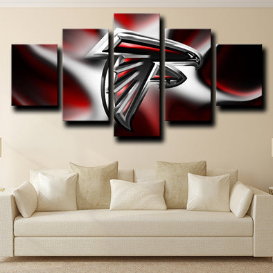 five piece canvas wall art prints Atlanta Falcons logo live room decor-1226 (1)