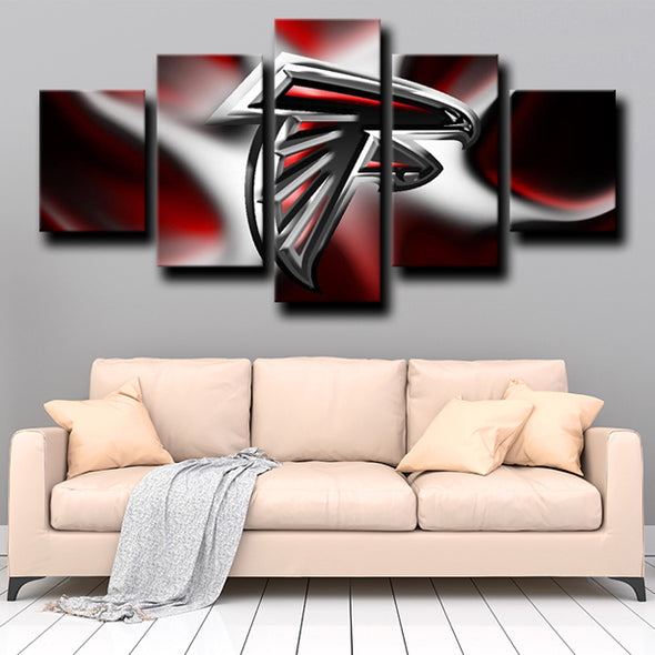 five piece canvas wall art prints Atlanta Falcons logo live room decor-1226 (3)