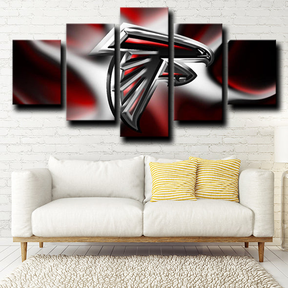 five piece canvas wall art prints Atlanta Falcons logo live room decor-1226 (4)