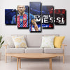 five piece canvas wall art prints Barcelona Messi decor picture-1224 (2)