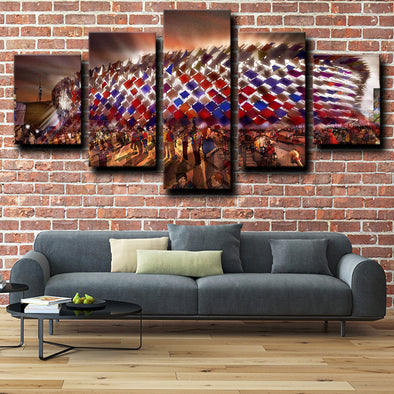  five piece canvas wall art prints Barcelona stadium decor picture-1201 (1)