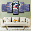 five piece canvas wall art prints Blue Jackets Logo home decor-1204 (4)